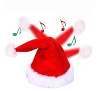 FSLLWGWG Christmas Santa Singing and Dancing Hat,Christmas Musical Interactive Swinging Funny Hats,Xmas Waving Singing Hats