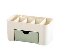 FSLLWGWG Makeup Storage Box with Drawers for Dressing Table Saving Storage Desktop Finishing Dresser for Woman girls Skin Care Plastic Shelf for Desktop Bedroom Bathroom (Green)