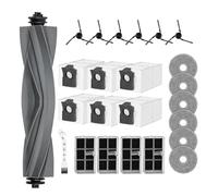 FSMART 24 Piece Accessory Set Suitable for Dreame X40 Ultra Complete/X40 Master/L40 Ultra Vacuum Cleaners, 1 Main Brush, 6 Dust Bags, 6 Mop Pads, 4 Activated Carbon Filters, 6 Side Brushes, 1 Cleaning