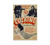 FSMFBGD Cocaine Poster - The Thrill That Kills Drug Propaganda Vintage Advertisements Canvas Poster Wall Art Decor Print Picture Paintings for Living Room Bedroom Decoration 16x24inch(40x60cm)