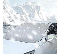 FSMFDC Windscreen Cover for Dacia Nova/Supernova/Sandero/Sandero Stepway/Solenza 2000-2022 2023 2024, Front Windshield Cover for Cars Frost Guard Anti Ice Waterproof Car Accessories,White