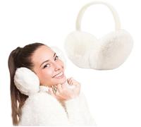 FSMILING Adjustable Winter Ear Warmers Plush Earmuffs Winter Earmuffs Ear Warmer for Women Girls 1/2 Pack, White (white A), verstellbar 1