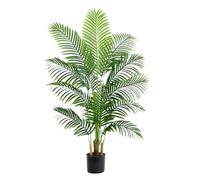 FSOHOI Artificial Areca Palm Tree, 5FT Fake Indoor Plant with Black Pot | 13 Leaves Large Faux Palm Tree | Lifelike Tropica Artificial Palm Plants | Home, Living Room & Office Decor