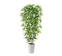 FSOHOI Artificial Bamboo Tree,180CM Fake Greenery Bamboo Plant,Silk Leaves Fake Tree with Tall Planter,Large Artificial Plants for Home Office Indoor Outdoor