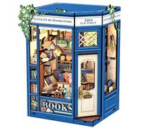 Fsolis Book Nook, 3D Wooden Puzzles Book Nook Kit, Diy Miniature House Kits for Adults, Bookshelf Decor Gifts (Literature Bookstore)