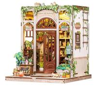 Fsolis Book Nook, 3D Wooden Puzzles Book Nook Kit, Diy Miniature House Kits for Adults, Bookshelf Decor Gifts (Green Life Bookshop)