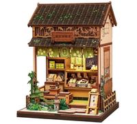 Fsolis Book Nook Japan Craft Kits for Adults, 3D Wooden Puzzles Booknook, Diy Miniature House kit Dollhouse, Bookshelf Decor Desk Ornament, Book Gifts for Friend and Family (Kanmi-dokoro Kurihara)