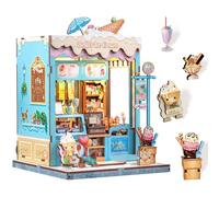 Fsolis Book Nook Kit - Creative 3D Puzzle with LED Lighting for Unique Miniature Worlds Boys & Girls - Wall Shelf Decoration for Home and Office (Bella's Ice Cream)