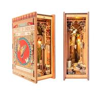 Fsolis Book Nook Kit, DIY Miniature Dollhouse Kit, 3D Wooden Puzzle Book nook with Sensor Led Light,Creative Gifts for Adult Teens (Butterfly of unknown lands)