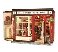 Fsolis Book Nook Kit - DIY Miniature Kit for Adults Tiny House Thames Bookstore Bookshelf 3D Puzzles Craft Gifts for Women Teens Book Lovers