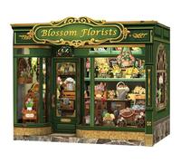 Fsolis Book Nook Kits for Adults, 3D Wooden Puzzles Book Nook, Diy Miniature House Kit Bookshelf Decor Tiny House Model Kits Gifts for Friend (Blossom Florists)