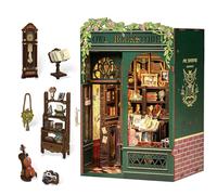 Fsolis Book Nook Kits for Adults, 3D Wooden Puzzles Book Nook, Diy Miniature House Kit Bookshelf Decor Tiny House Model Kits Gifts for Friend (Owl Bookstore)