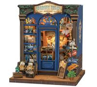 Fsolis Book Nook Kits for Adults, 3D Wooden Puzzles Book Nook, Diy Miniature House Kit Bookshelf Decor Tiny House Model Kits Gifts for Friend (Journey Trace Bookshop)