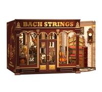 Fsolis DIY Book Nook Kit & Dollhouse with LED Lighting - Creative Miniature Model for Shelves, Gift Idea for Adults / Teenagers (Bach Strings)