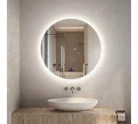Fsoyely 1000mm Giant Round LED Bathroom Mirror, Built-in Bluetooth Speaker, 3 Color Light, Anti-Fog Touch Control, Wall Mount Luxury Large Vanity Mirror