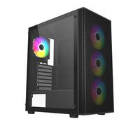 FSP M220 Tempered Glass Mid Tower PC Gaming Case with 4x 120mm ARGB Fa