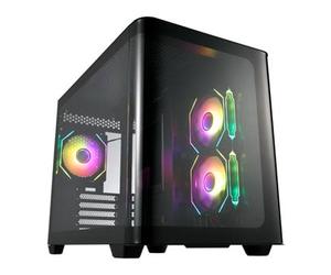 FSP S380 ARGB Dual Chamber micro ATX Tempered Glass PC Gaming Case wit