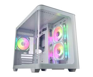 FSP S380 ARGB Dual Chamber MicroATX Tempered Glass PC Gaming Case with