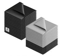 Fsread 30 Pack Microfiber Cleaning Cloths for Glasses, Lens, Screens - Premium Eyeglass Cloth, 7"x6" Glass Cleaning Wipes, Black & Gray - for Camera, Phone, Laptop, TV & More Washable Reusable