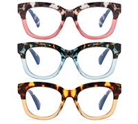 Fsread Oversized Reading Glasses For Women Blue Light Blocking Computer Readers Spring Hinge Retro +1.0