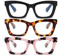 Fsread Reading Glasses for Women - 3 Pack Stylis Readers with Blue Light Blocking and Spring Hinge +1.75