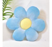 FSRONGXI Daisy Flower Pillow, Decorative Blue Throw Pillows, Cute Floor Cushions, Aesthetic Preppy Room Decor Cushion for Bed, Sofa, Chair 38cm (Blue)