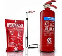 FSS UK 2 KG ABC Dry Powder FIRE Extinguisher with CE Marked FIRE Blanket. Ideal for Homes Kitchens Workplace WORKSHOPS Offices Warehouses GARAGES