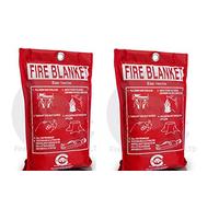 FSS UK 2 x 1 METER X 1 METER Fire Blanket Large Quick Release Safety Fighting Tabs Case Or Hard Box 1M X 1M (SOFT CASE)