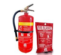 FSS UK Premium 3 Litre Wet Chemical Foam FIRE Extinguisher(BSi) with FIRE Blanket(CE). Ideal for Commercial Kitchen, Restaurants Pubs Bars Cooking Fires 3 L LTR Wet Chem 8A 34B 25F
