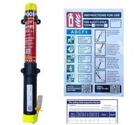 FSS100-PRO2 Fire Safety Stick - Non-domestic Fire Extinguisher A, B, C, F & Electrical 100sec Discharge Time - Light & Compact, No Residue, Non-pressurised, 15yr Life. With vinyl sign