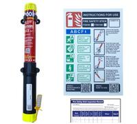 FSS100-PRO3 Fire Safety Stick - Non-domestic Fire Extinguisher A, B, C, F & Electrical -100sec Discharge Time - Light & Compact, No Residue, Non-pressurised, 15yr life. With glow-in-the-dark sign