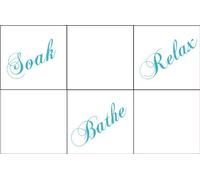 FSSS Ltd 12 x Bathe Relax Soak CS Tile transfer stickers kitchen bathroom. ANY COLOUR. (BLACK, 130mm)