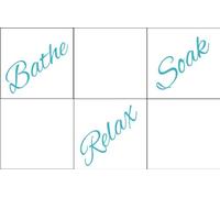 FSSS Ltd 12 x Bathe Relax Soak Tile transfer stickers kitchen bathroom. ANY COLOUR. (TURQUOISE, 130mm)