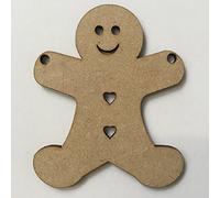 FSSS Ltd 8 x GINGERBREAD MAN 12CM SHAPE 3MM MDF CHRISTMAS XMAS DECORATIONS BUNTING (BUNTING HOLES)