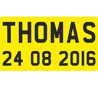 FSSS Ltd ENGRAVED NP NUMBER PLATES FOR CHILDRENS LITTLE TIKES COZY COUPE RIDE ON TOYS (YELLOW)