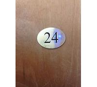 FSSS Ltd ENGRAVED SELF ADHESIVE ROOM DOOR LETTERBOX NUMBER HOTEL B&B SHOP BUSINESS SIGN (BRUSHED SILVER, RECTANGLE)