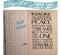 FSSS Ltd IMAGINE DREAMER JOHN LENNON BEATLES MUSIC LYRICS QUOTE WALL ART STICKER DIY HOME (ORANGE, 125x75cm)