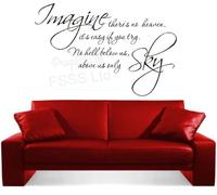 FSSS Ltd IMAGINE SP JOHN LENNON BEATLES MUSIC LYRICS QUOTE WALL ART STICKER DIY HOME (145x88cm, BLACK)