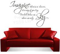 FSSS Ltd IMAGINE SP JOHN LENNON BEATLES MUSIC LYRICS QUOTE WALL ART STICKER DIY HOME (92x56cM, GREEN (APPLE))