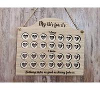 FSSS Ltd Oak wooden Weight loss motivational chart - any name - any quote - 1-10 stone slimming start diet my lbs for £s (2 stone, Wall hanging)