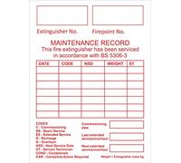 FSSS Ltd PLAIN FIRE EXTINGUISHER PRINTED MAINTENANCE ENGINEER PAPER LABELS COMPLIANT (50)