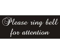 FSSS Ltd PLEASE RING BELL FOR ATTENTION ENGRAVED ACRYLIC SIGN 230x90x2mm OFFICE FACTORY RESTAURANT (BLACK)