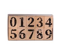 FSSTUD 10 Pcs 0-9 Number Rubber Stamp Set Wood Number Stamps Large Vintage Number Stamps Craft Number Ink Stamps Craft Wooden Rubber Stamps for Scrapbook Card Making