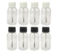 FSSTUD 10 Pcs 30ml Clear Plastic Brush Applicator Cap Bottles Empty Cuticle Oil Bottles Refillable Glue Paint Bottle Cosmetic Essential Oil Containers