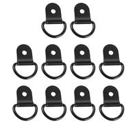FSSTUD 10 Pcs Small D Ring Tie Downs Car Trailer Tie Down Anchors Metal Tie Down Hooks Truck Bed Load Anchors Boat Rope Tie Down Rings Lashing Rings for Camper Motorcycles