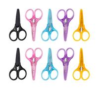 FSSTUD 10 Pcs Small Stainless Steel Scissors Mini Detail Craft Scissors Straight Tip Sewing Scissors All Purpose Scissors Colorful Embroidery Scissors with Protective Cover for Paper Cutting