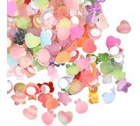 FSSTUD 100 Pcs 3D Clear Resin Stickers Self Adhesive Cup Stickers Cute Flatback Charms Slime Craft Charms Flat Back Scrapbooking Embellishments for Photo Album