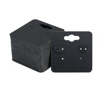 FSSTUD 100 Pcs 5 x 5cm Stud Earring Display Cards Earring Holder Selling Cards Hanging Earring Cards Small Wide Earring Tags Kraft Paper Earring Cards Jewelry Packaging Cards Black