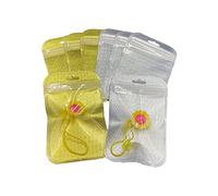 FSSTUD 100 Pcs Diamond Painting Ziplock Bags Jewelry Storage Pouches Clear Window Pouches Flat Packaging Bags Earring Zipper Bags for Rings Necklace