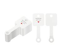 FSSTUD 100 Pcs Necklace Display Cards Handmade with Love Bracelet Cards Keychain Hanging Tags Earring Holder Cards Jewelry Packaging Cards with Self Adhesive White